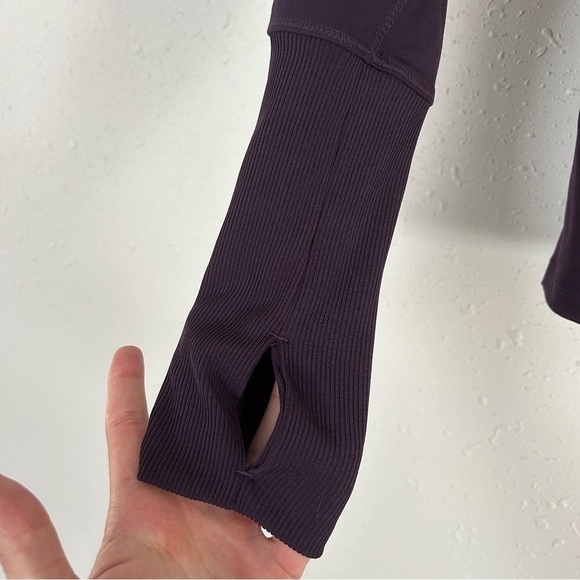 🦋 Yogalicious Purple Long Sleeve Quarter Zip Workout Top Athletic Athleisure XS - Picture 3 of 6